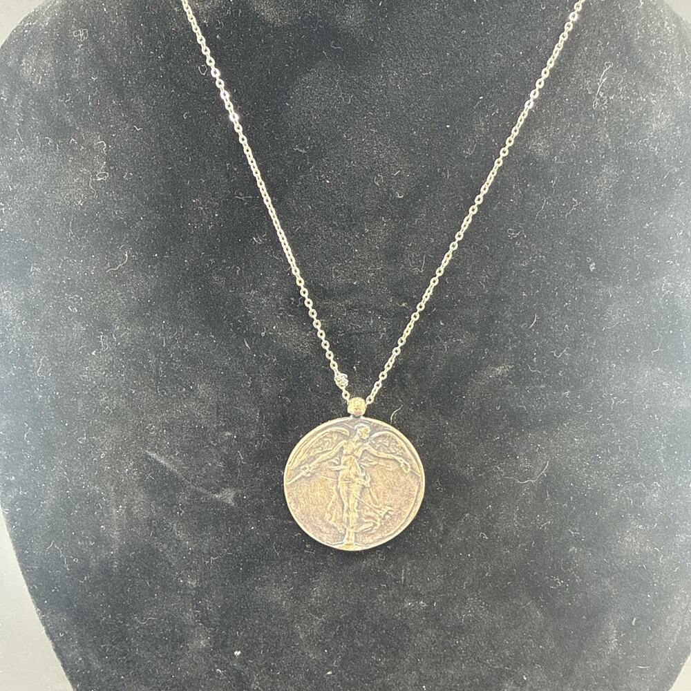 Silver Tone Medallion Necklace